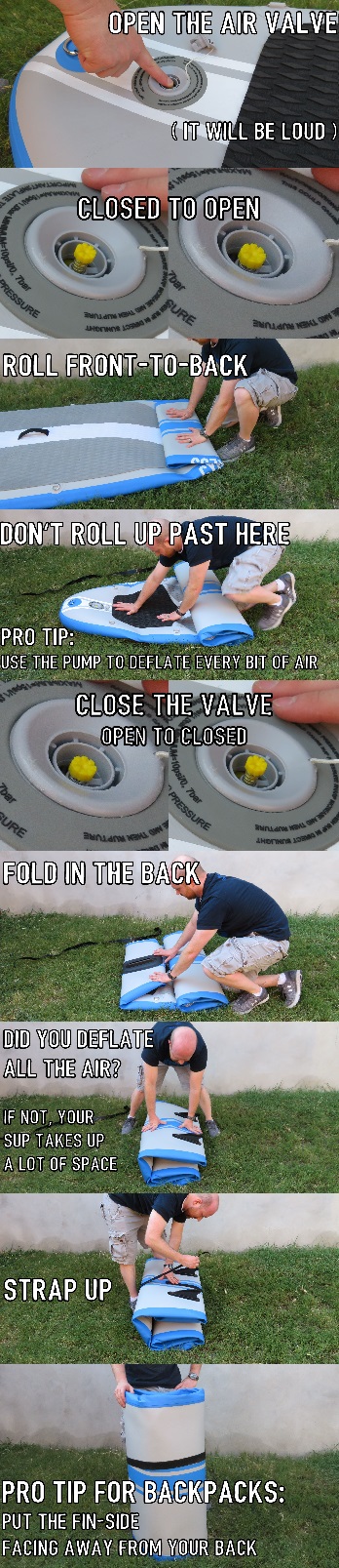 Rolling up a Paddle Board 2 SMALL